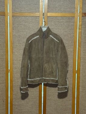 Michael Kors Brown Shearling Suede Jacket